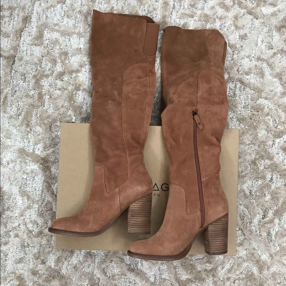 BRAND NEW KELSI DAGGER BROWN OVER THE KNEE BOOTS